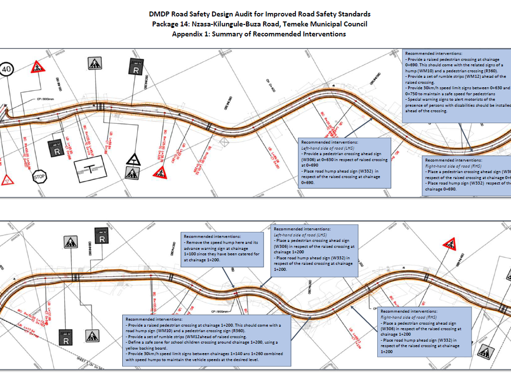 Sample design drawing with recommendations