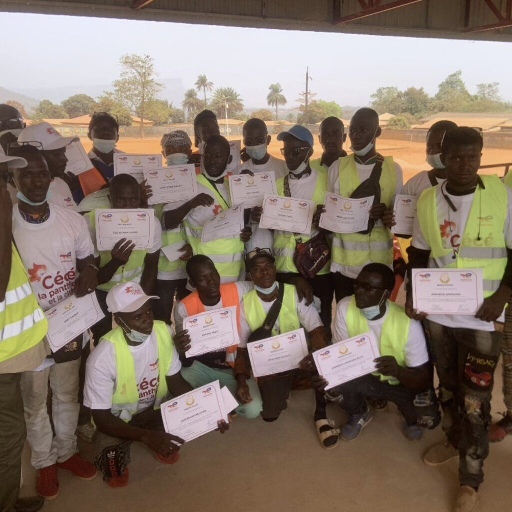 Riders with their diplomas, Coyah, Guinea