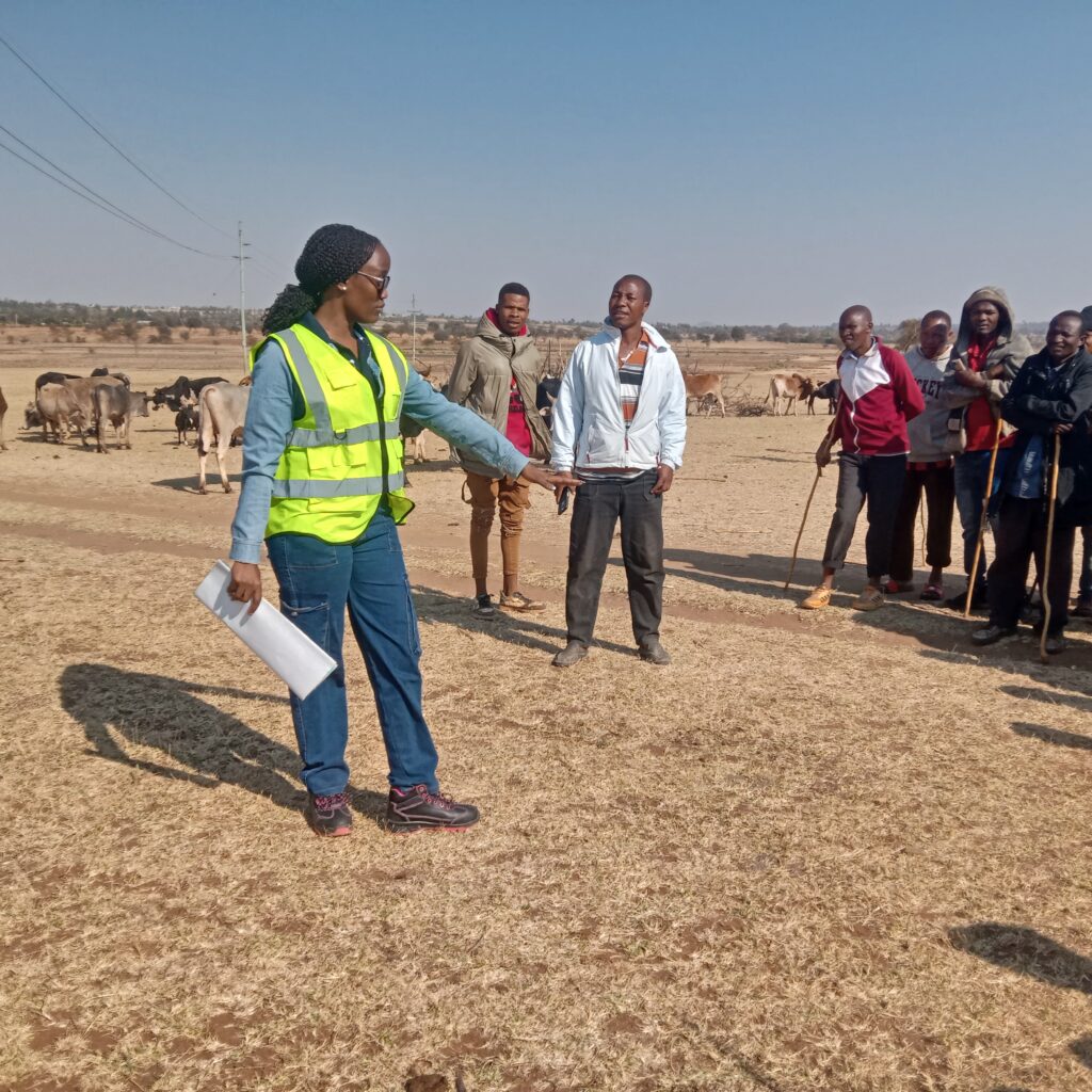 Speaking to cattle herders in Singida