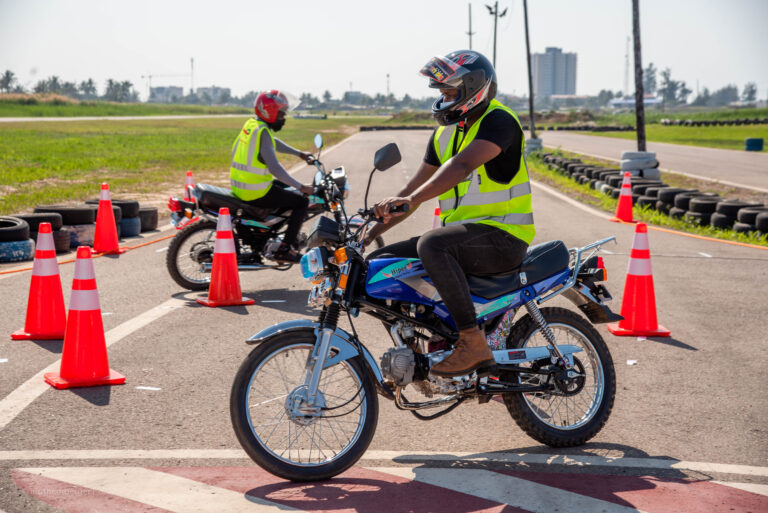 Rider completing motorcycle safety course